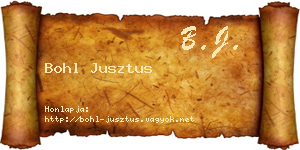 Bohl Jusztus névjegykártya